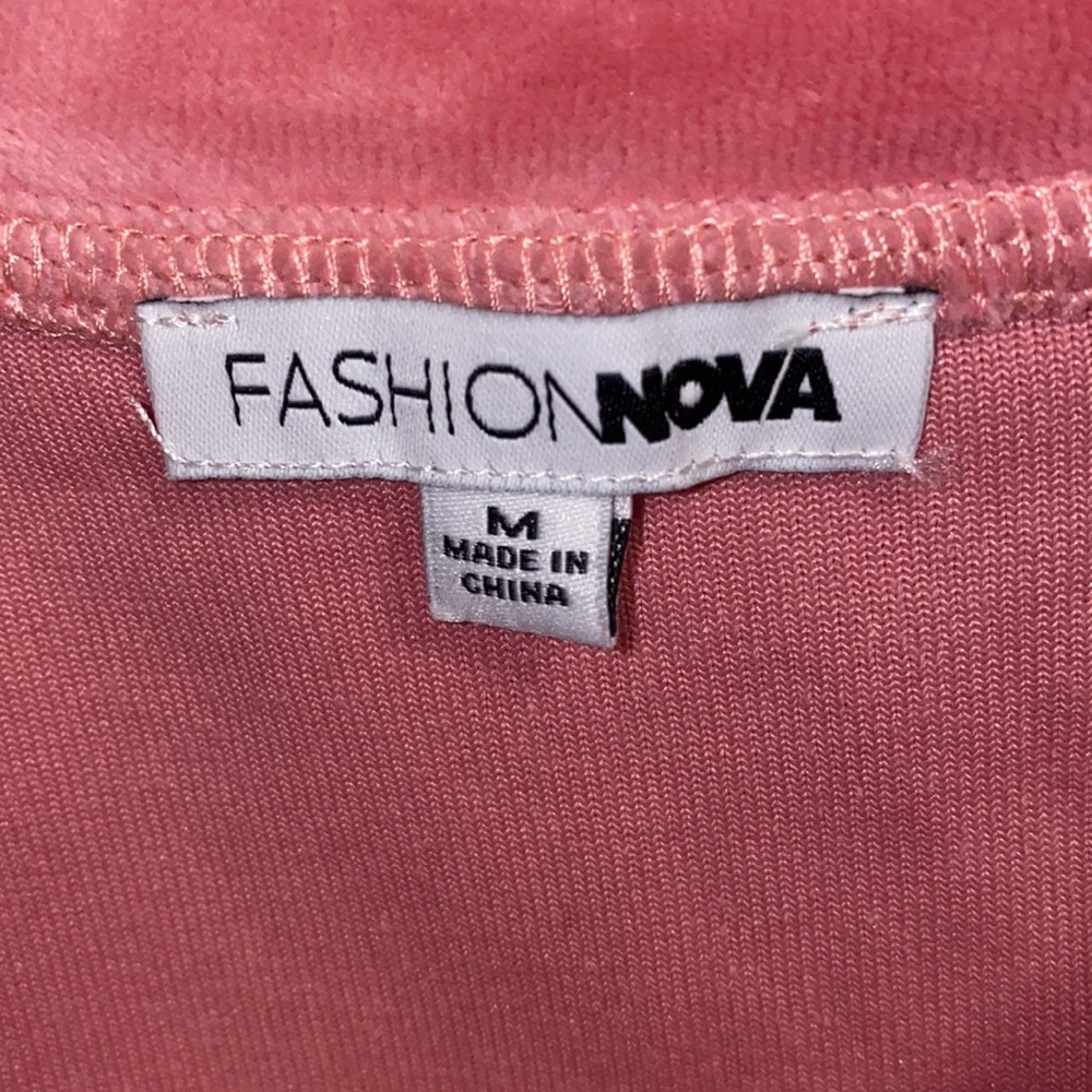 Fashion Nova Medium Pink Velour Romper Suit - Picture 3 of 14